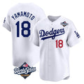 BIPIHUC LA.Dodgers #18 Yoshinobu Yamamoto Player White World Series Limited Home Stitched Jerseys
