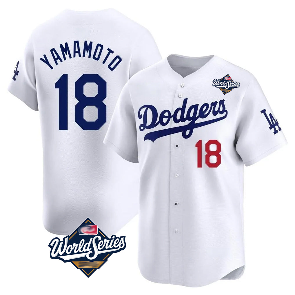 BIPIHUC LA.Dodgers #18 Yoshinobu Yamamoto Player White World Series Limited Home Stitched Jerseys