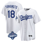 BIPIHUC LA.Dodgers #18 Yoshinobu Yamamoto Player White World Series Meet Game Home Stitched Jerseys