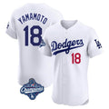 BIPIHUC LA.Dodgers #18 Yoshinobu Yamamoto Player White World Series Meet Limited Elite Home Stitched Jerseys