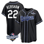 BIPIHUC LA.Dodgers #22 Clayton Kershaw Player Black World Series Carbon Limited Home Stitched Jerseys