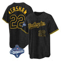 BIPIHUC LA.Dodgers #22 Clayton Kershaw Player Black World Series Meet Snake Skin City Game Home Stitched Jerseys