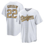 BIPIHUC LA.Dodgers #22 Clayton Kershaw Player Gold Collection Game Home Stitched Jerseys