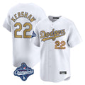 BIPIHUC LA.Dodgers #22 Clayton Kershaw Player Gold World Series Meet Collection Limited Home Stitched Jerseys