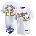 BIPIHUC LA.Dodgers #22 Clayton Kershaw Player Gold World Series Meet Collection Limited Home Stitched Jerseys