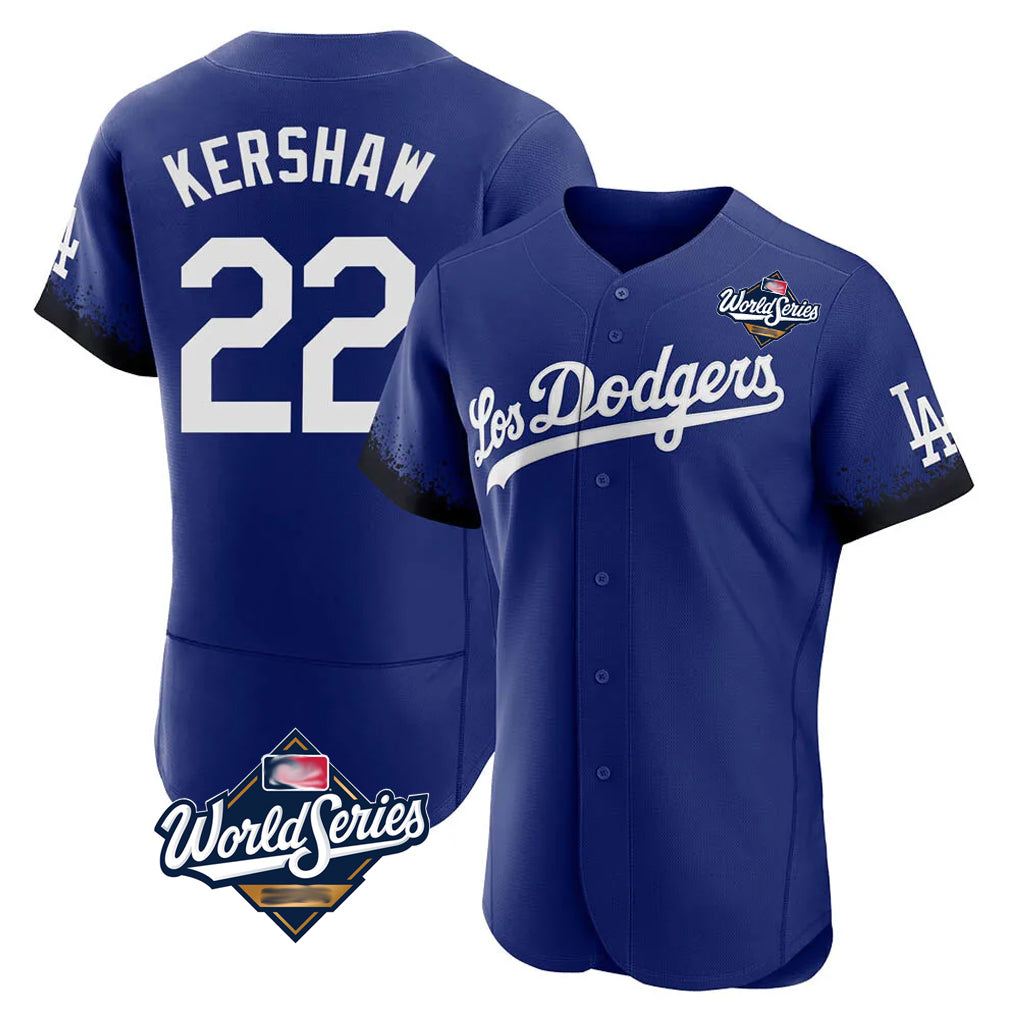 BIPIHUC LA.Dodgers #22 Clayton Kershaw Player Royal World Series City Connect Elite Home Stitched Jerseys