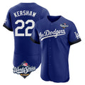 BIPIHUC LA.Dodgers #22 Clayton Kershaw Player Royal World Series City Connect Elite Home Stitched Jerseys