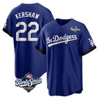 BIPIHUC LA.Dodgers #22 Clayton Kershaw Player Royal World Series City Connect Home Game Stitched Jerseys