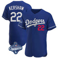 BIPIHUC LA.Dodgers #22 Clayton Kershaw Player Royal World Series Meet Limited Elite Home Stitched Jerseys