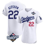 BIPIHUC LA.Dodgers #22 Clayton Kershaw Player White World Series Limited Elite Stitched Jerseys