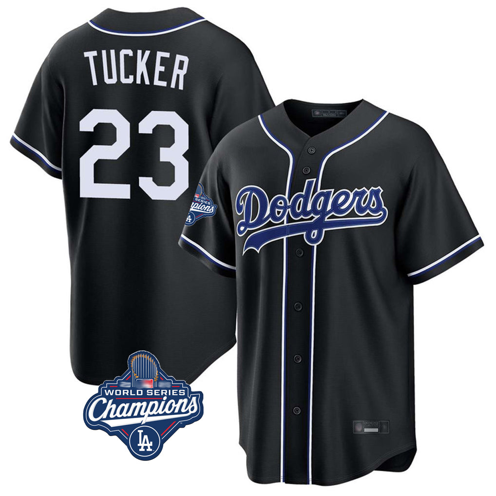 BIPIHUC LA.Dodgers #23 Kyle Tucker Player Black World Series Meet Carbon Limited Home Stitched Jerseys