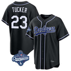 BIPIHUC LA.Dodgers #23 Kyle Tucker Player Black World Series Meet Carbon Limited Home Stitched Jerseys