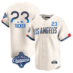 BIPIHUC LA.Dodgers #23 Kyle Tucker Player Cream World Series Meet City Connect Limited Home Stitched Jerseys