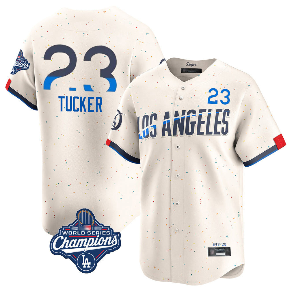 BIPIHUC LA.Dodgers #23 Kyle Tucker Player Cream World Series Meet City Connect Limited Home Stitched Jerseys