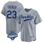 BIPIHUC LA.Dodgers #23 Kyle Tucker Player Gray World Series Meet Game Limited Home Stitched Jerseys
