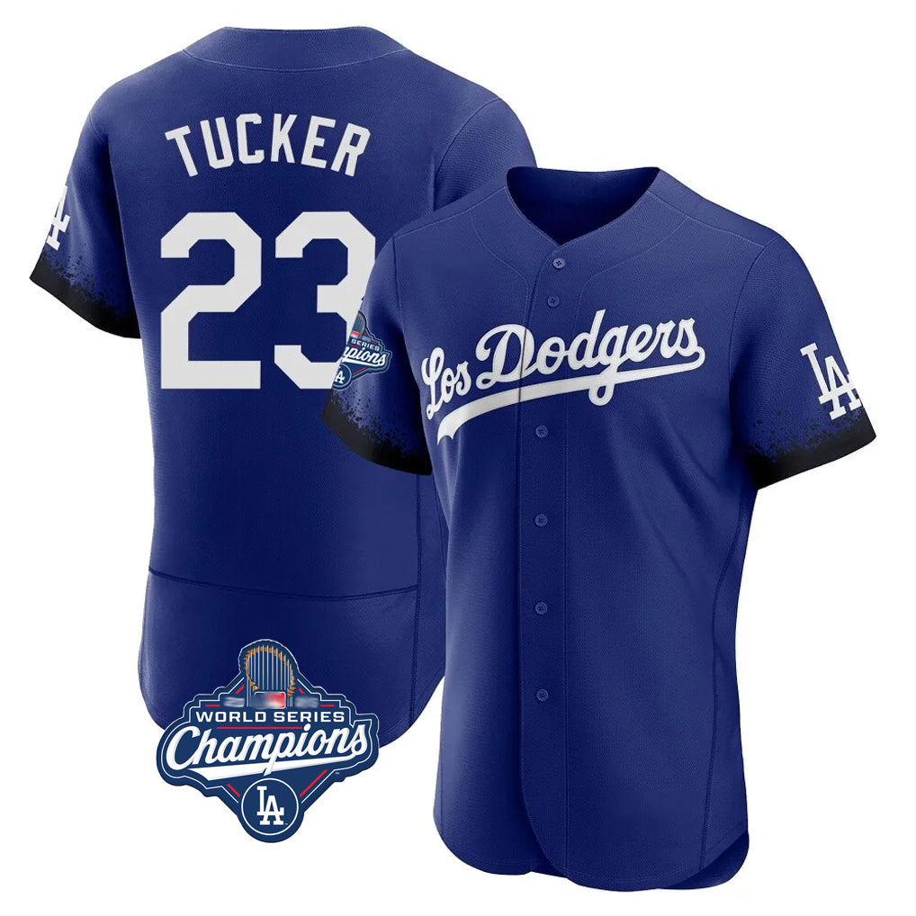 BIPIHUC LA.Dodgers #23 Kyle Tucker Player Royal World Series Meet City Connect Elite Home Stitched Jerseys