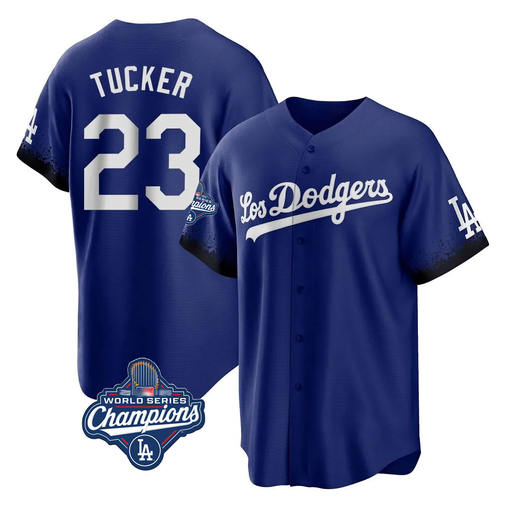 BIPIHUC LA.Dodgers #23 Kyle Tucker Player Royal World Series Meet City Connect Home Game Stitched Jerseys