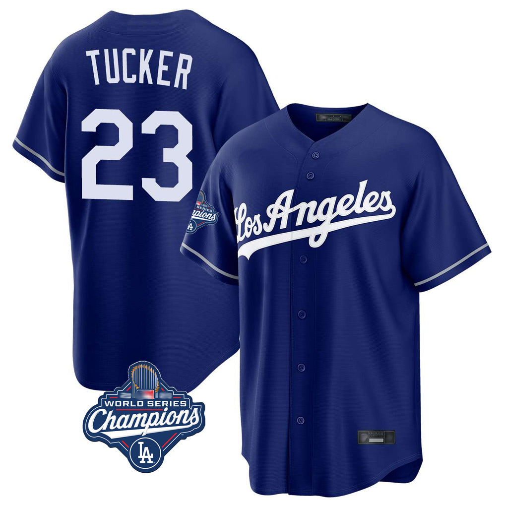 BIPIHUC LA.Dodgers #23 Kyle Tucker Player Royal World Series Meet Game Stitched Jerseys