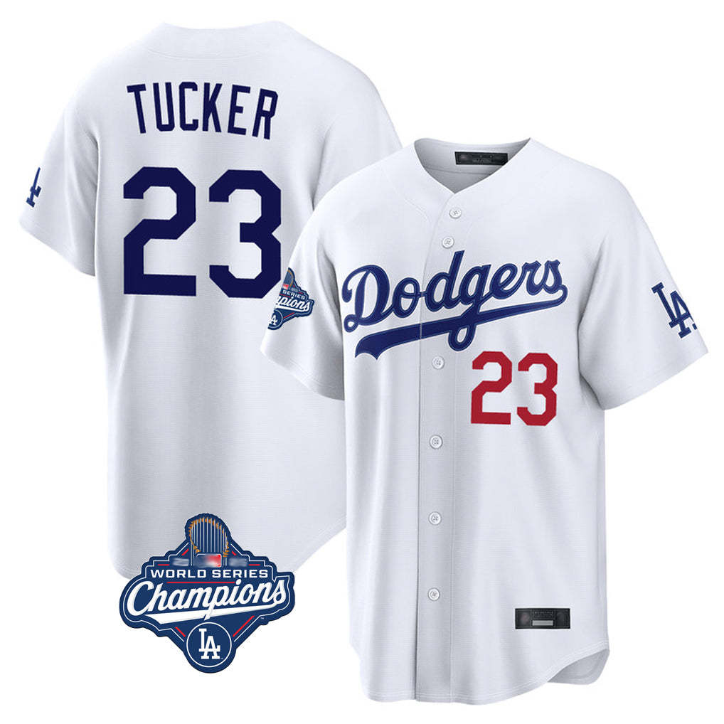 BIPIHUC LA.Dodgers #23 Kyle Tucker Player White World Series Meet Home Game Stitched Jerseys