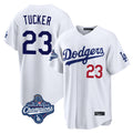BIPIHUC LA.Dodgers #23 Kyle Tucker Player White World Series Meet Home Game Stitched Jerseys
