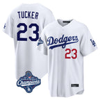 BIPIHUC LA.Dodgers #23 Kyle Tucker Player White World Series Meet Home Game Stitched Jerseys