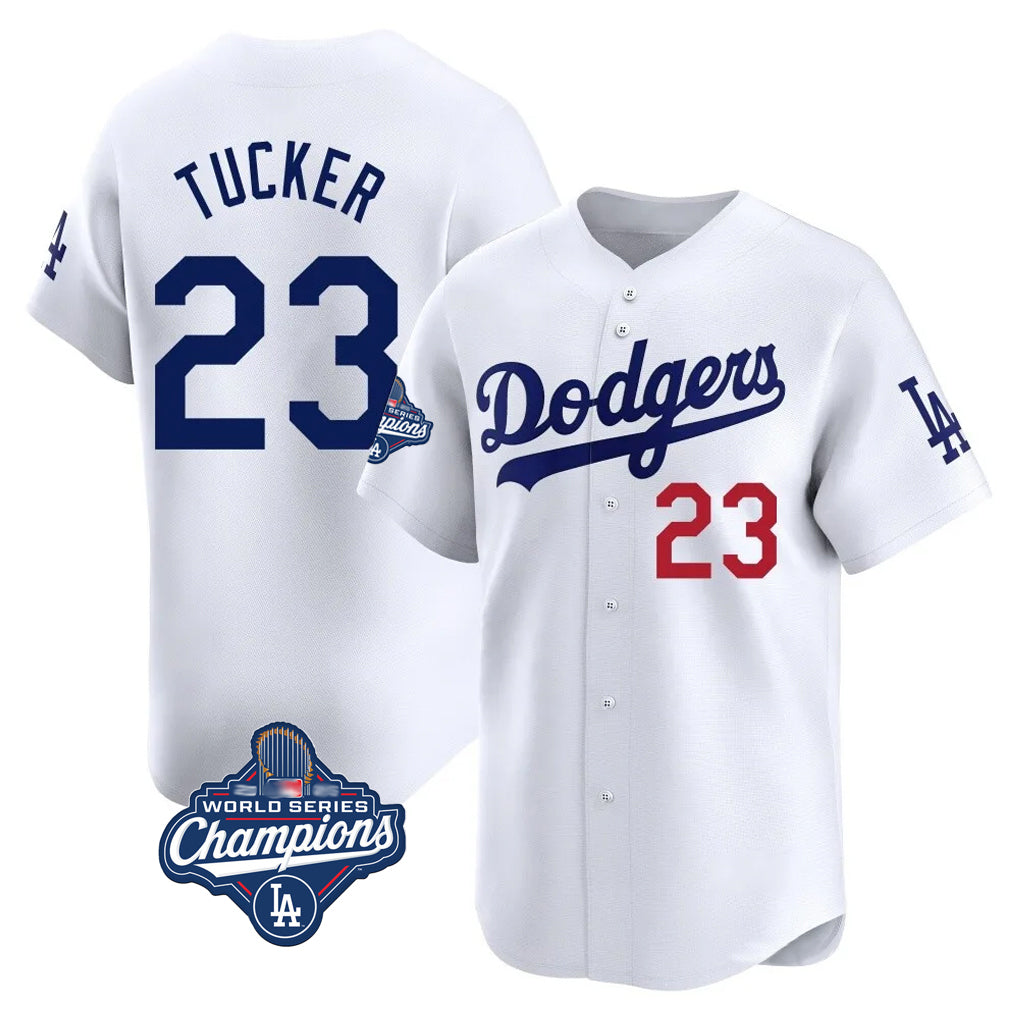 BIPIHUC LA.Dodgers #23 Kyle Tucker Player White World Series Meet Limited Home Stitched Jerseys