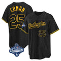 BIPIHUC LA.Dodgers #25 Tommy Edman Player Black World Series Meet Snake Skin City Game Home Stitched Jerseys