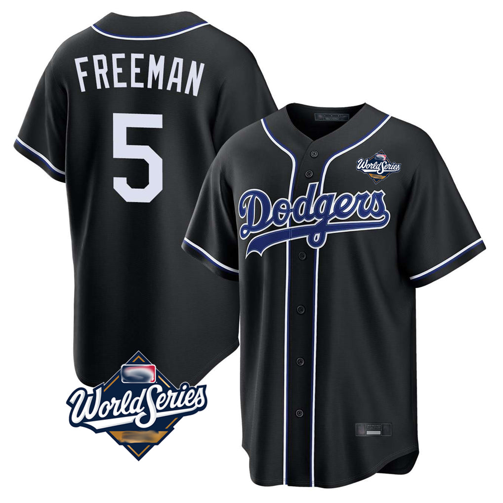 BIPIHUC LA.Dodgers #5 Freddie Freeman Player Black World Series Black Carbon Limited Home Stitched Jerseys