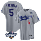 BIPIHUC LA.Dodgers #5 Freddie Freeman Player Gray World Series Game Home Stitched Jerseys