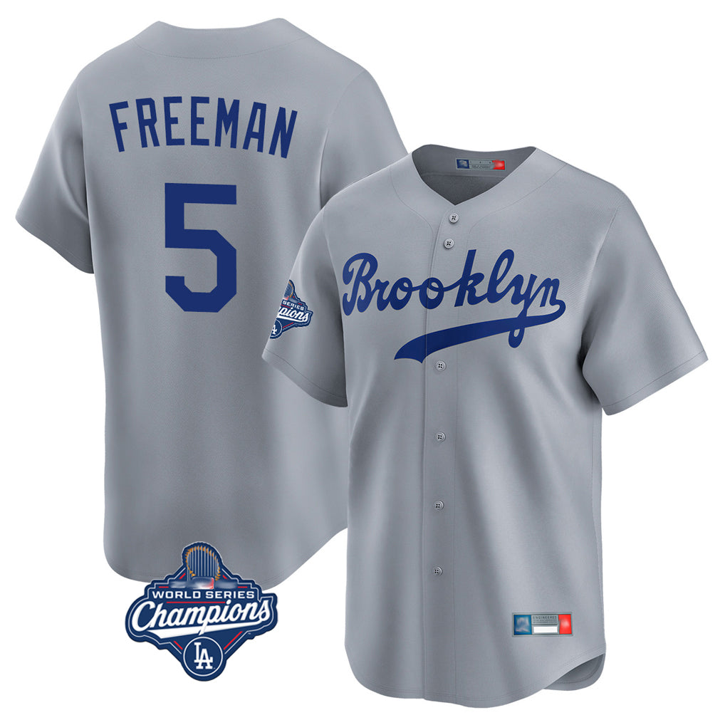 BIPIHUC LA.Dodgers #5 Freddie Freeman Player Gray World Series Meet Game Limited Home Stitched Jerseys
