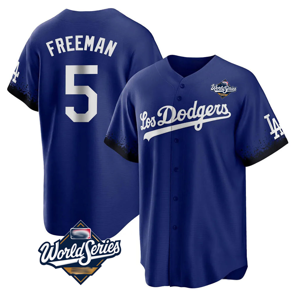 BIPIHUC LA.Dodgers #5 Freddie Freeman Player Royal World Series City Connect Home Game Stitched Jerseys