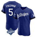 BIPIHUC LA.Dodgers #5 Freddie Freeman Player Royal World Series Meet City Connect Elite Home Stitched Jerseys