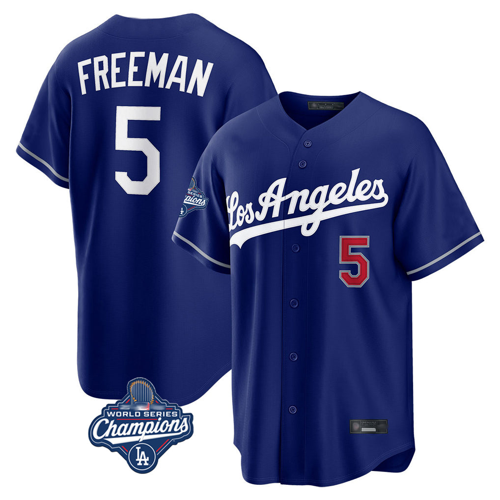 BIPIHUC LA.Dodgers #5 Freddie Freeman Player Royal World Series Meet Game Home Stitched Jerseys