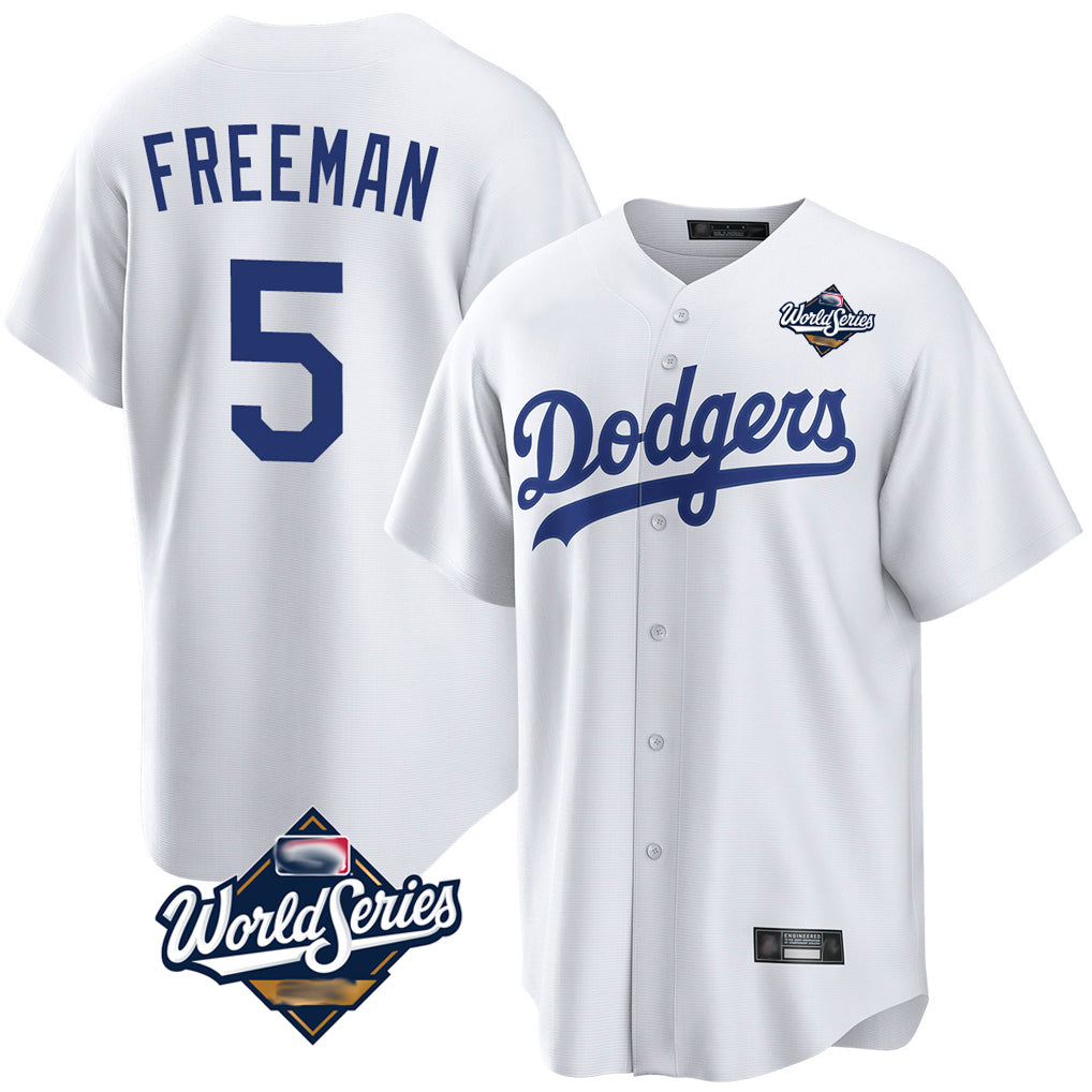 BIPIHUC LA.Dodgers #5 Freddie Freeman Player White World Series Game Home Stitched Jerseys