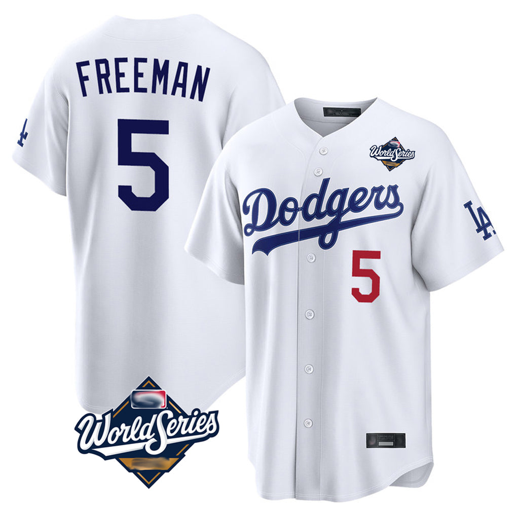 BIPIHUC LA.Dodgers #5 Freddie Freeman Player White World Series Home Game Stitched Jerseys