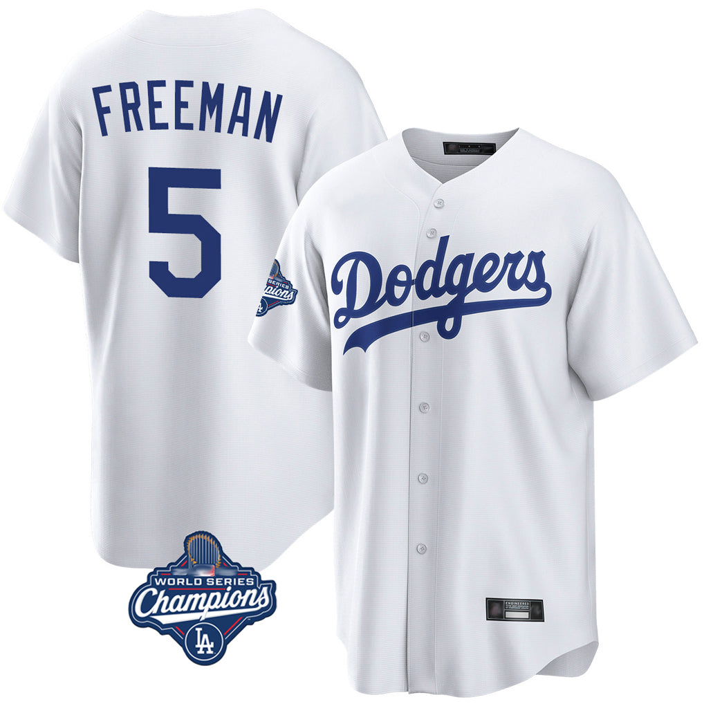 BIPIHUC LA.Dodgers #5 Freddie Freeman Player White World Series Meet Game Home Stitched Jerseys
