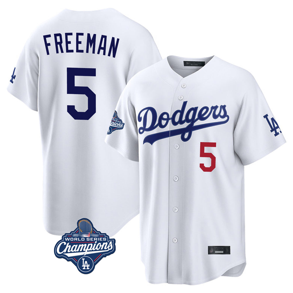 BIPIHUC LA.Dodgers #5 Freddie Freeman Player White World Series Meet Home Game Stitched Jerseys