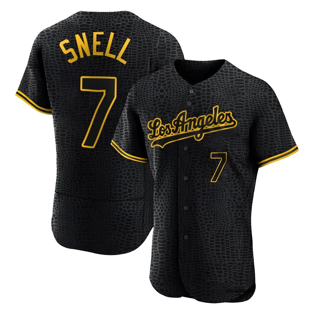 BIPIHUC LA.Dodgers #7 Blake Snell Player Black Snake Skin City Limited Elite Home Stitched Jerseys