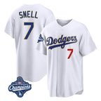 BIPIHUC LA.Dodgers #7 Blake Snell Player Gold White 2026 Collection Stadium Limited World Series Meet Stitched Jerseys