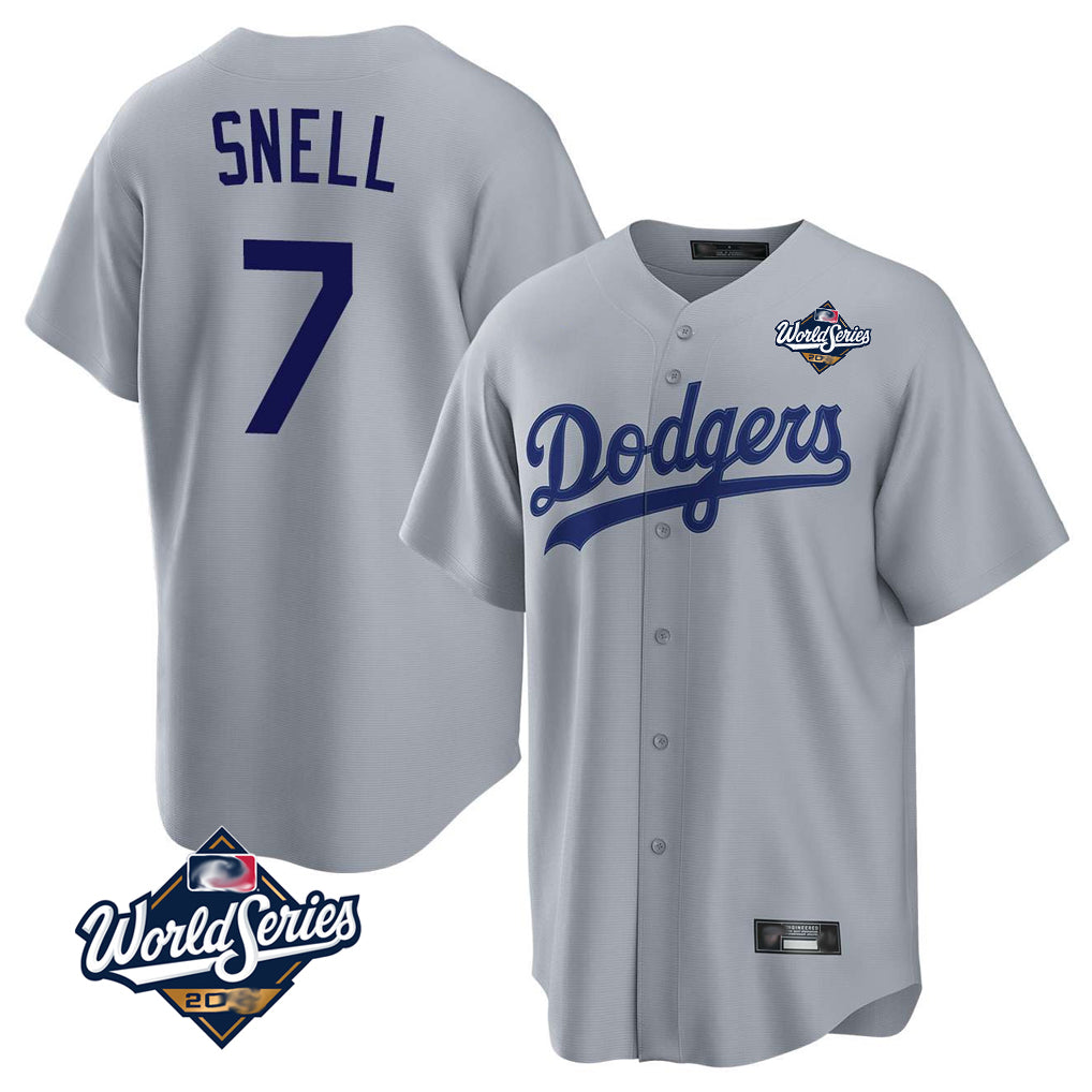 BIPIHUC LA.Dodgers #7 Blake Snell Player Gray Game World Series Stitched Jerseys