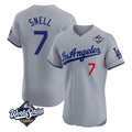BIPIHUC LA.Dodgers #7 Blake Snell Player Gray World Series Limited Elite Home Stitched Jerseys