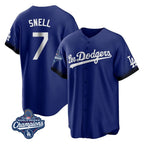 BIPIHUC LA.Dodgers #7 Blake Snell Player Royal City Connect Game World Series Meet Stitched Jerseys