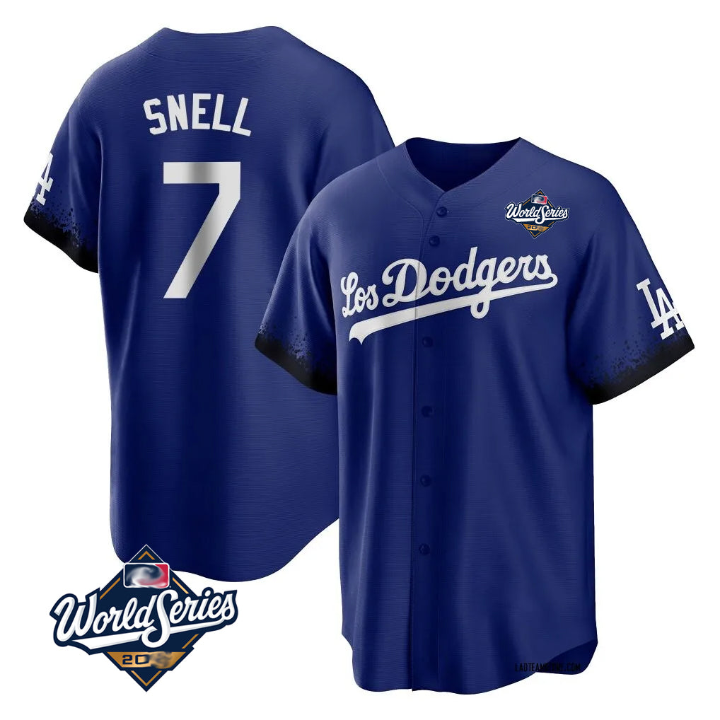BIPIHUC LA.Dodgers #7 Blake Snell Player Royal City Connect Game World Series Stitched Jerseys