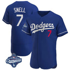 BIPIHUC LA.Dodgers #7 Blake Snell Player Royal Limited Elite World Series Meet Home Stitched Jerseys