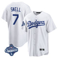 BIPIHUC LA.Dodgers #7 Blake Snell Player White Game World Series Meet Stitched Jerseys