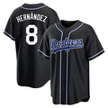 BIPIHUC LA.Dodgers #8 Enrique Hern?¡ì?¨¦ndez Player Black Carbon Limited Home Stitched Jerseys