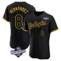 BIPIHUC LA.Dodgers #8 Enrique Hern?¡ì?¨¦ndez Player Black World Series Snake Skin City Limited Elite Home Stitched Jerseys