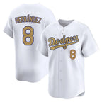 BIPIHUC LA.Dodgers #8 Enrique Hern?¡ì?¨¦ndez Player Gold Collection Limited Home Stitched Jerseys