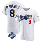 BIPIHUC LA.Dodgers #8 Enrique Hern?¡ì?¨¦ndez Player Gold White World Series Meet 2026 Collection Stadium Limited Elite Stitched Jerseys