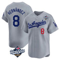 BIPIHUC LA.Dodgers #8 Enrique Hern?¡ì?¨¦ndez Player Gray World Series Limited Home Stitched Jerseys